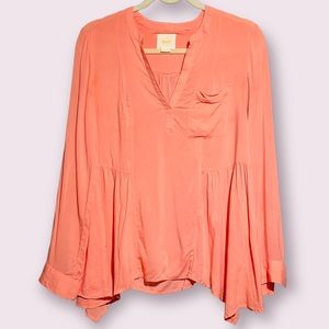 Anthropologie Maeve Peach Pullover Tunic Top, Size 4